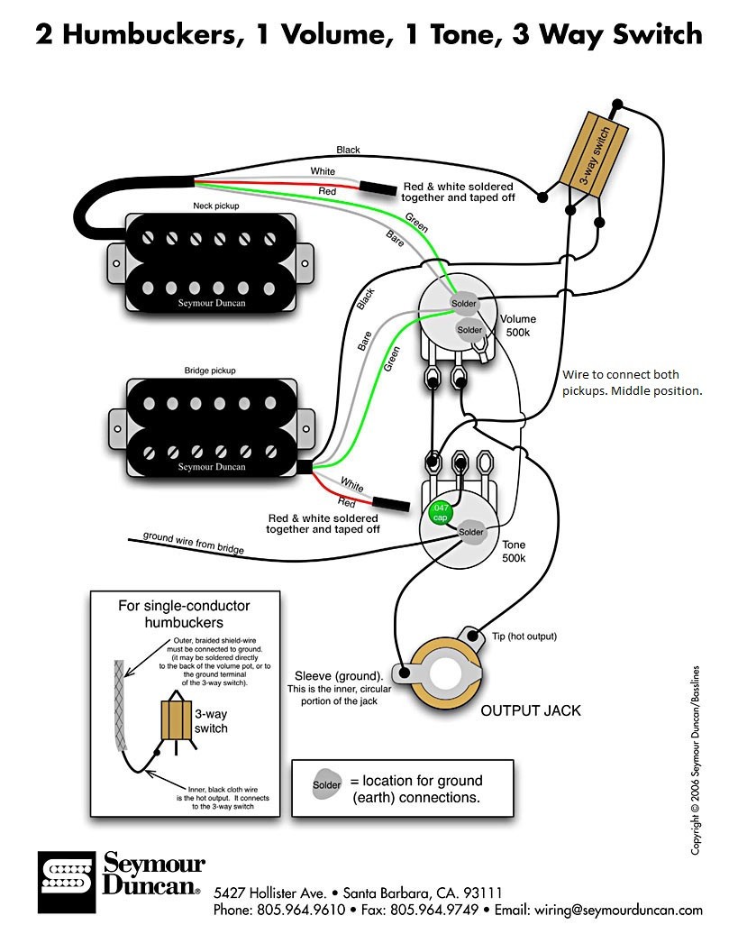 1 Humbucker 1 Volume 1 Tone Wiring Diagram
