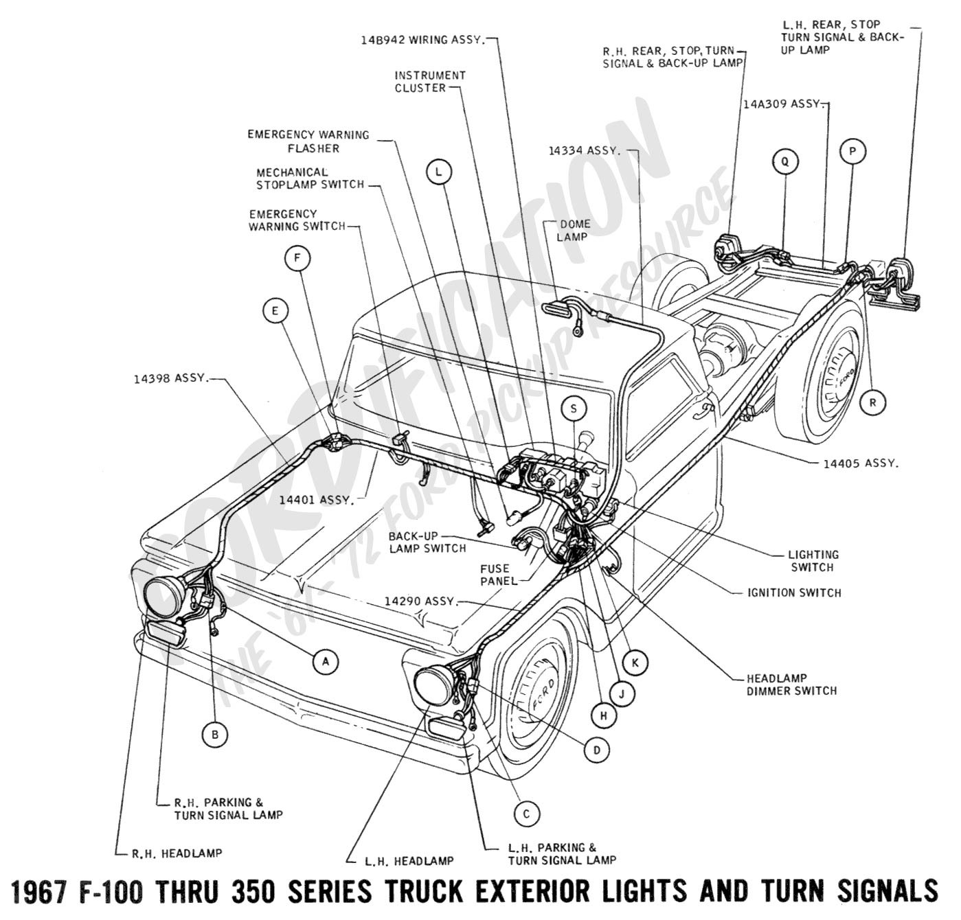 1967 F 100 thru F 350 exterior lights and turn signals 01