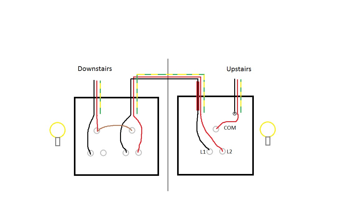 Wiring Diagram For 2 Gang Way Lighting Switch Fine Two Light
