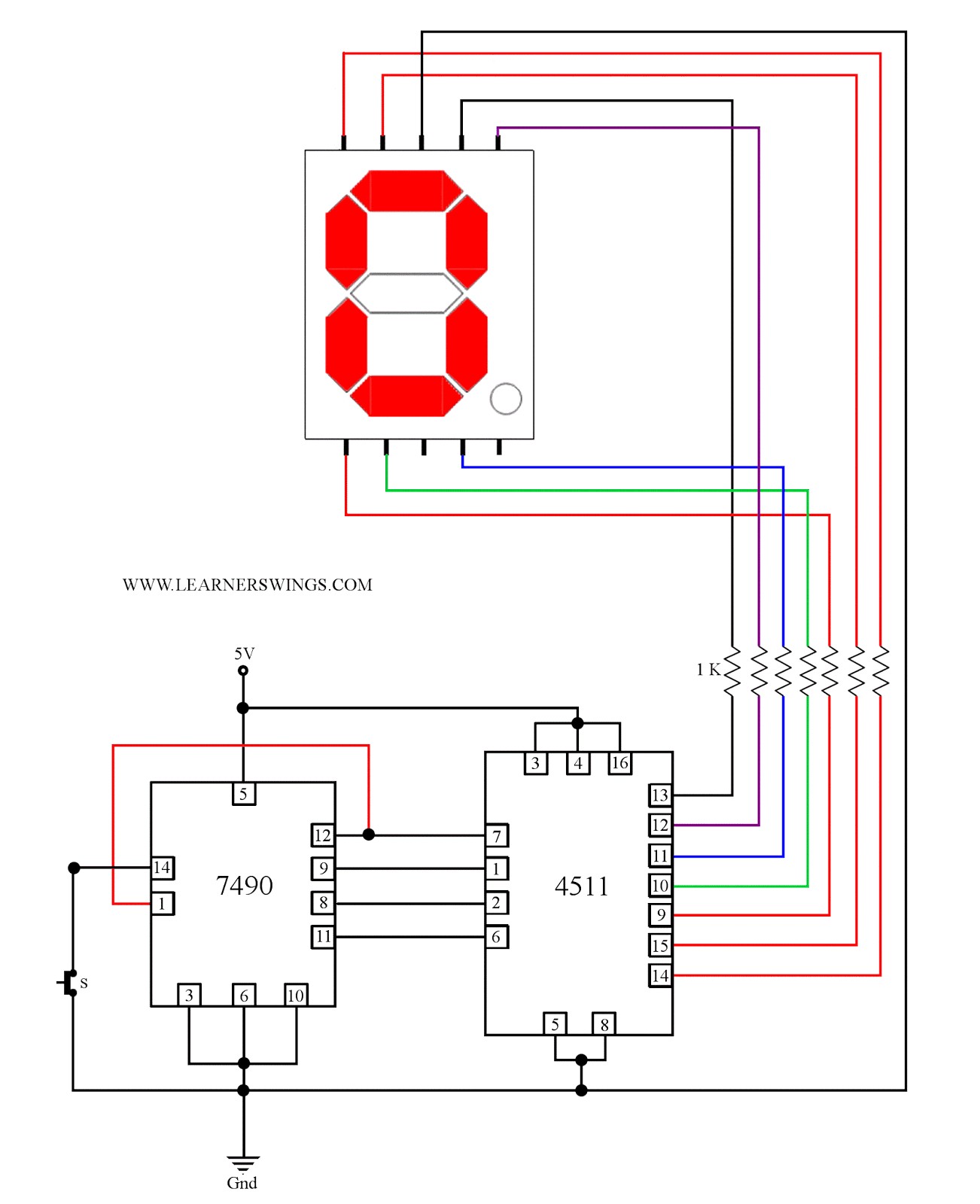 ponent Pin Out Timer Basics Ic Pinout Diagram Circuit To Control A Seven Segment Display By