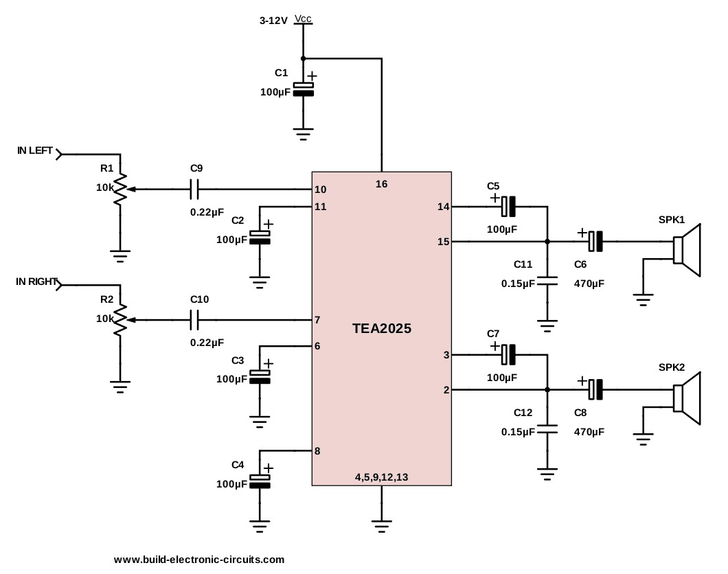 A Stereo Amplifier Circuit Diagram