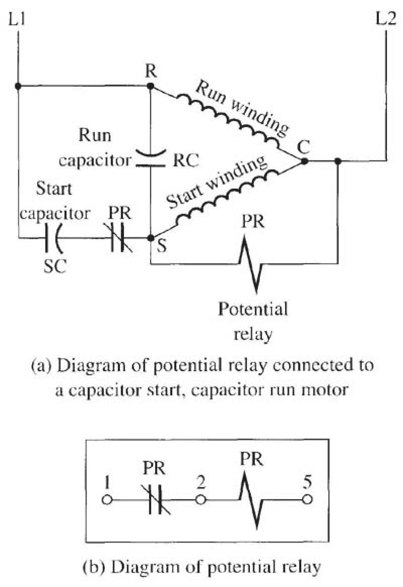 Single Phase Capacitor Start Capacitor Run Motor Wiring Diagram