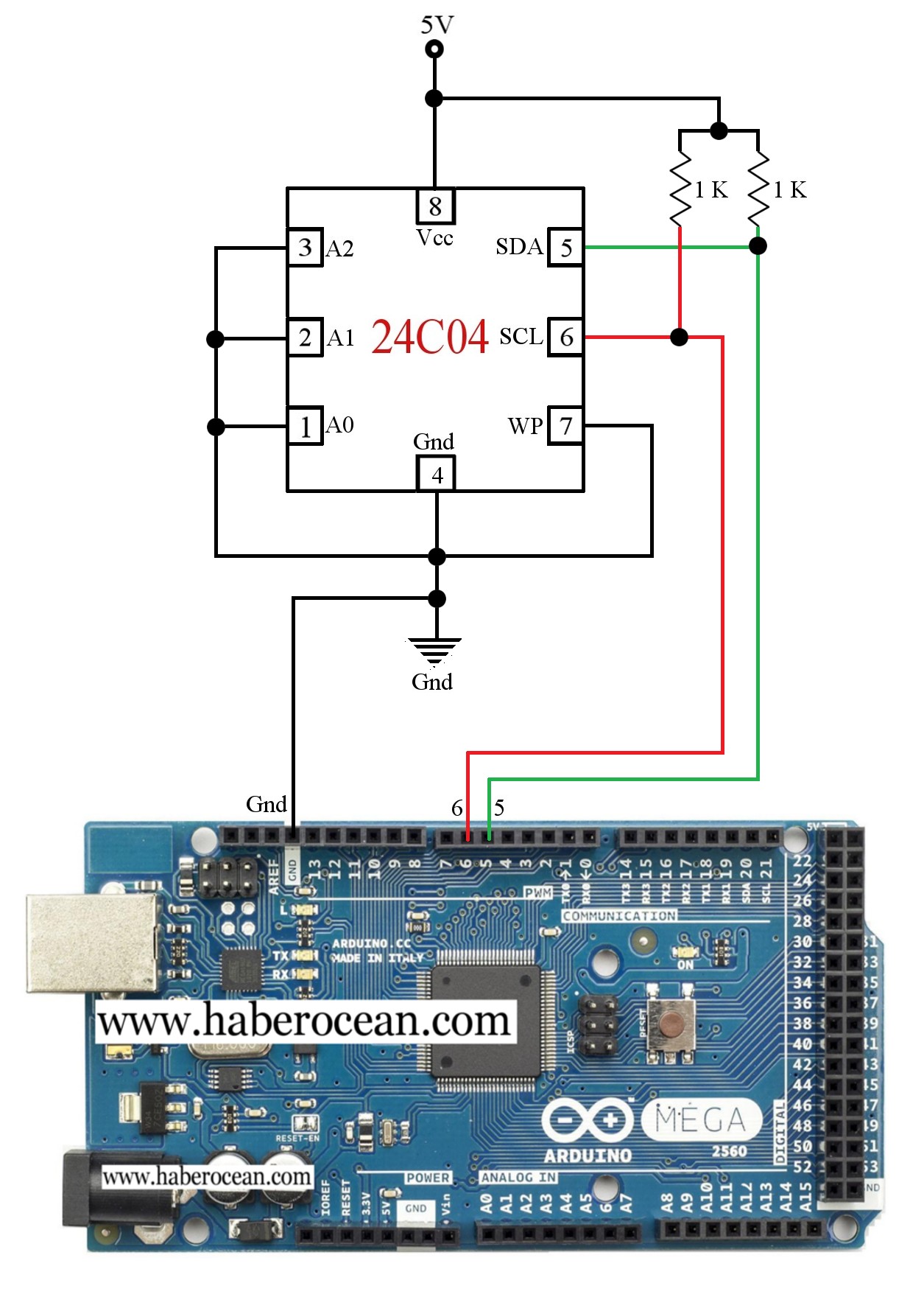 Circuit to Read and Write Data to a 24C04 IC