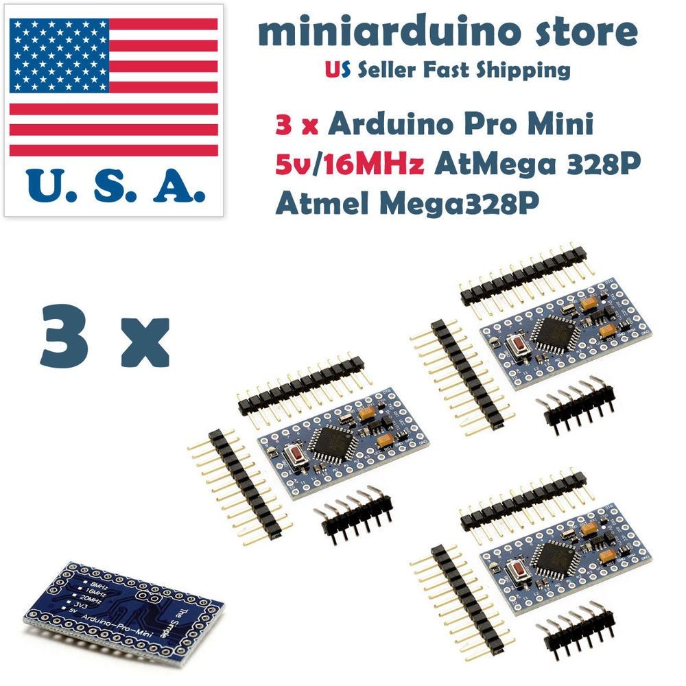 3Pcs Atmega328P Arduino Mini Pro Mini Board patible Nano Module 5V 16MHZ USA
