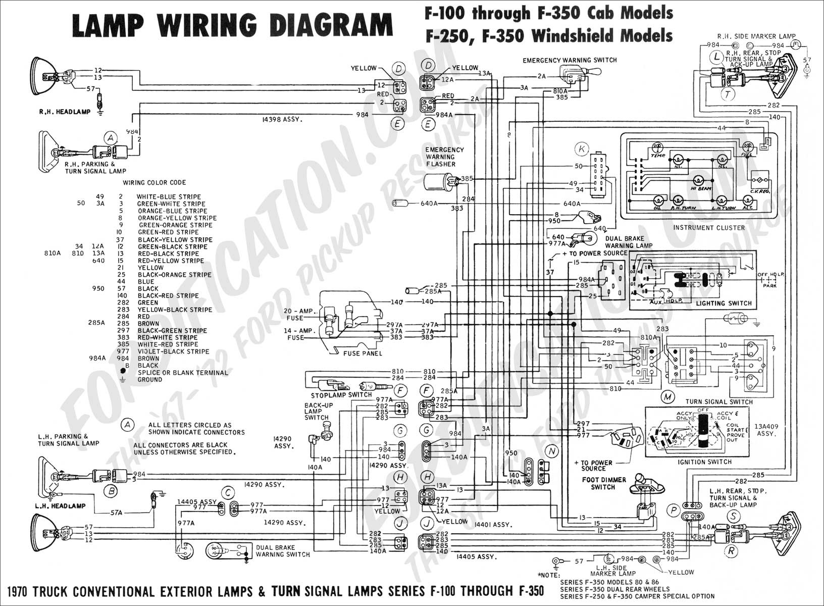 1970 F 100 F250 lamp wiring 01