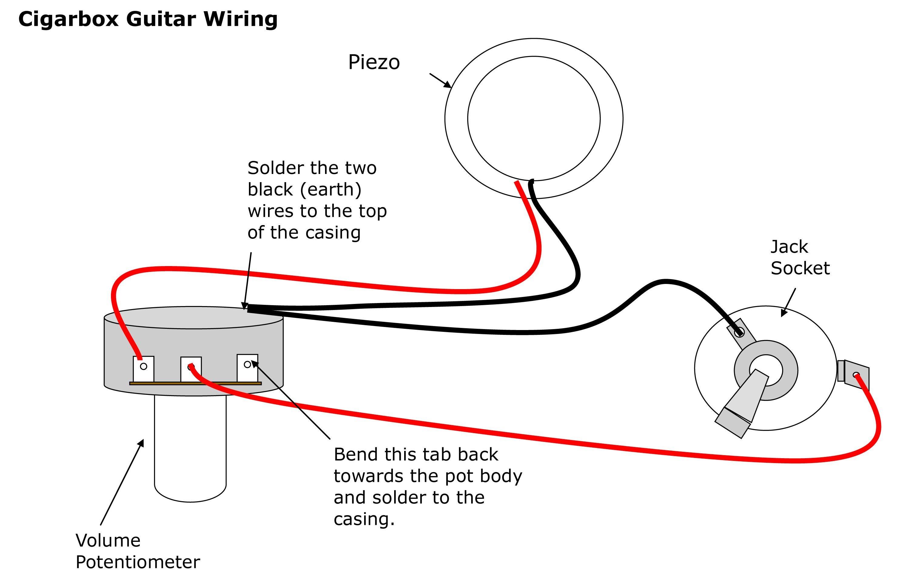 Wiring single piezo with volume control