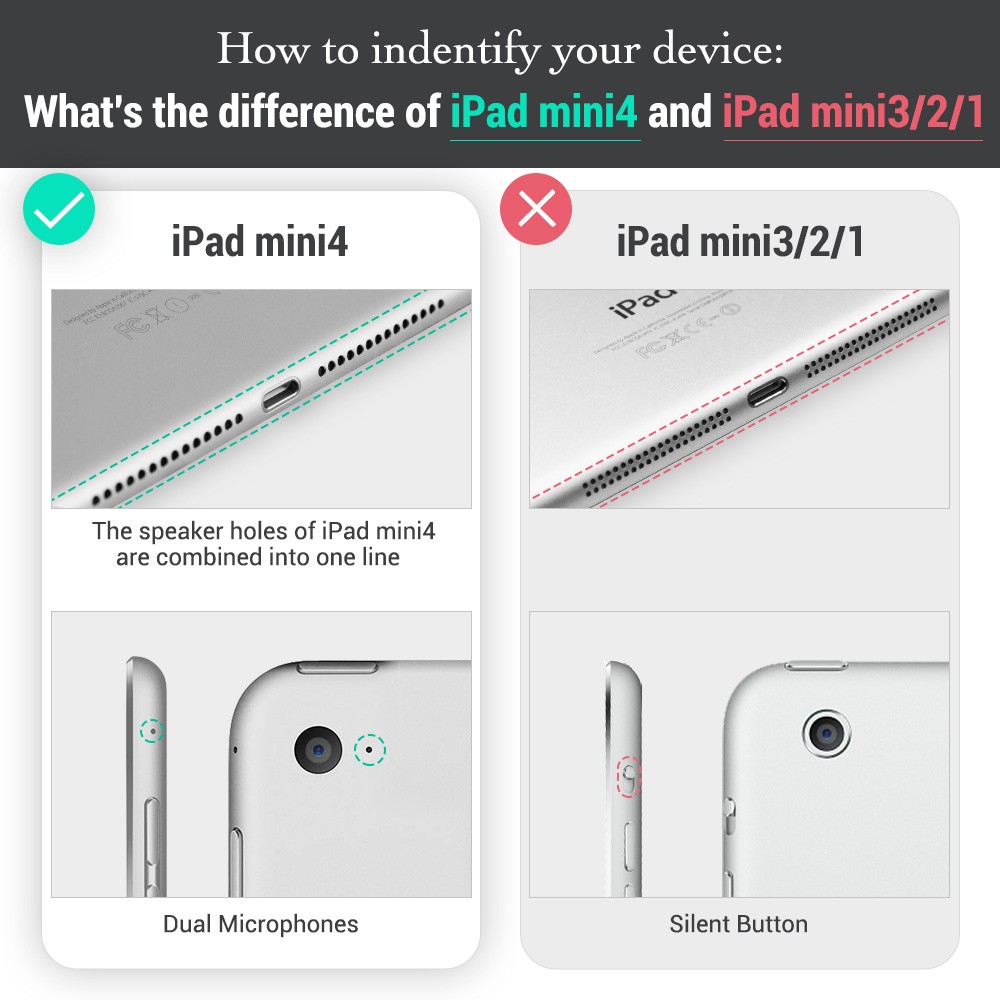 Case for iPad mini 4 ESR PU Leather Translucent Back Cover Hybrid [Soft Corner][Ultra Slim] Color Smart Cover for iPad mini 4 in Tablets & e Books Case