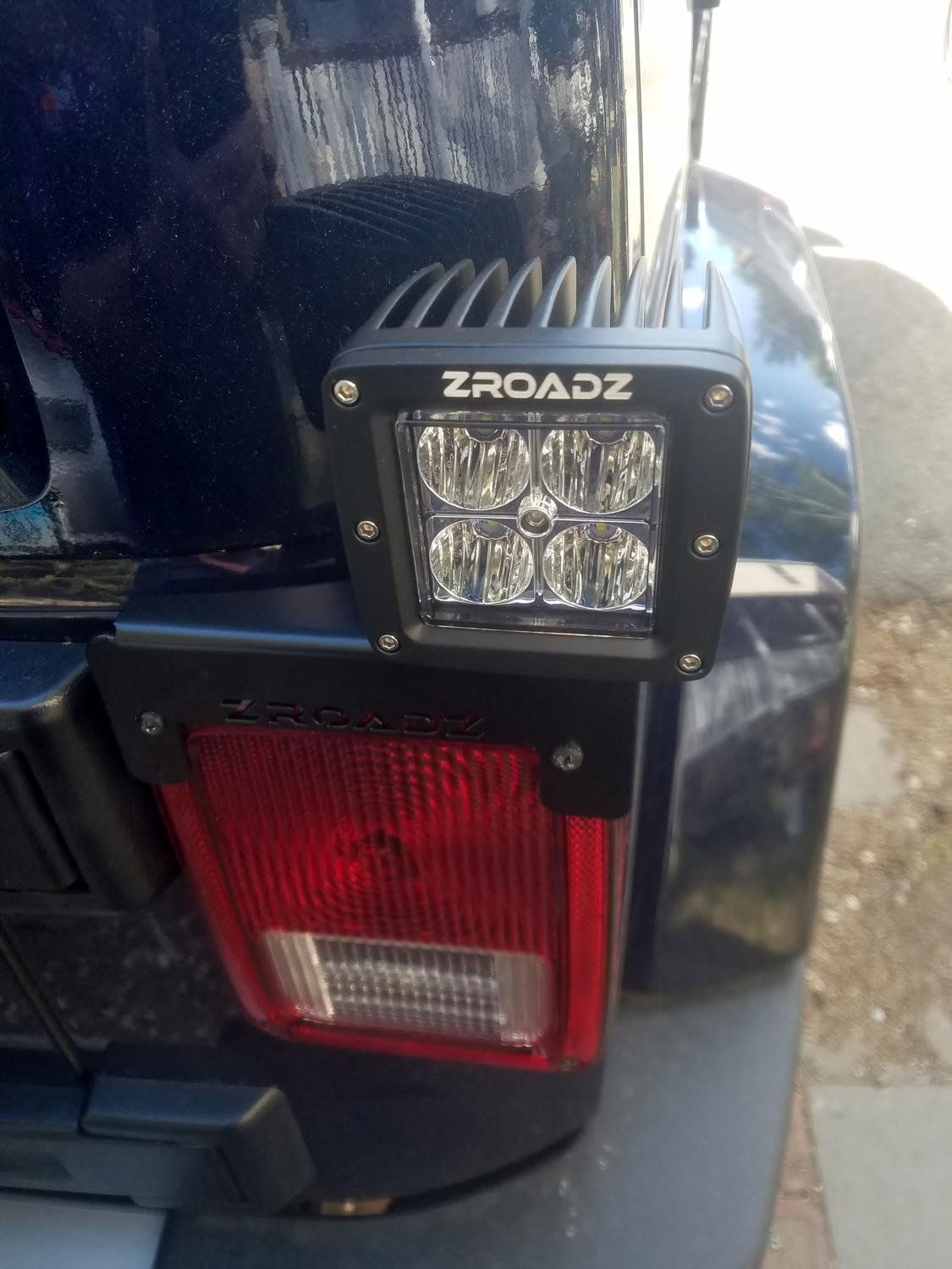 This kit includes everything necessary to mount 3" LED lights on top of the rear tail lights on the Wrangler JK The mounting brackets Bolt to the rear
