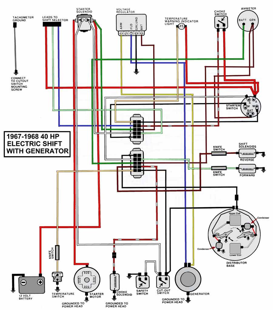 1967 1968 Evinrude 40HP Wiring Diagram