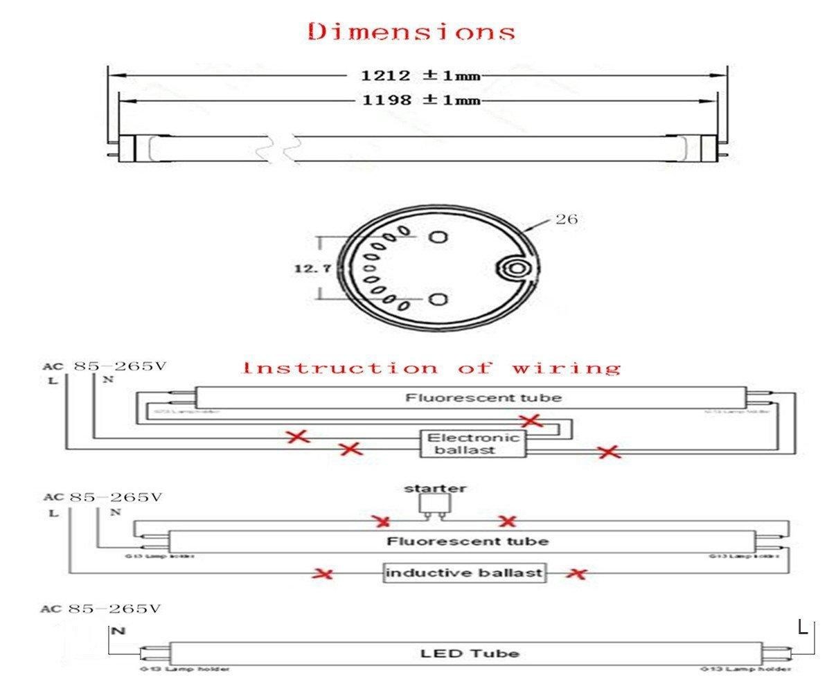 The installation of T8 linear constant current LED tube Wiring diagram for LED tube light