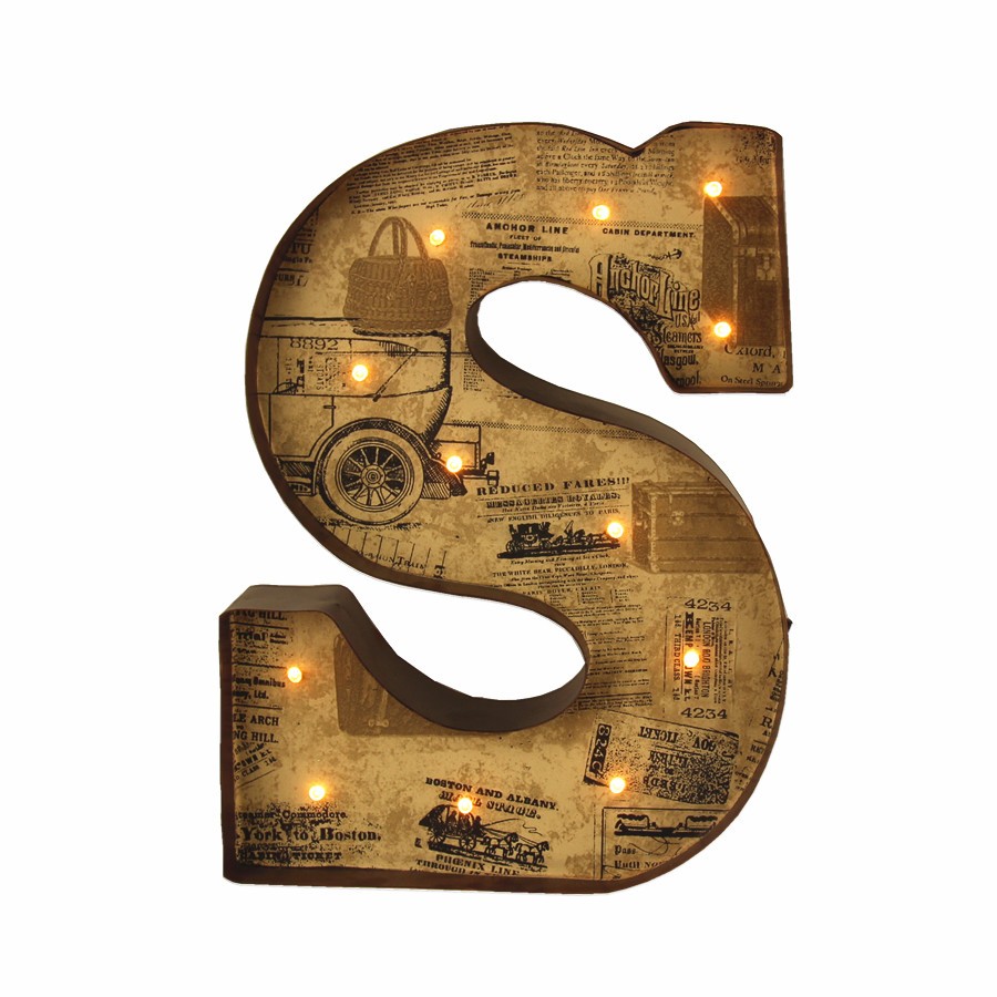 12"Vintage metal Letters light LED Marquee Sign LIGHT UP metal letter signs light Indoor wall Decor customize order free shpping in Novelty Lighting from