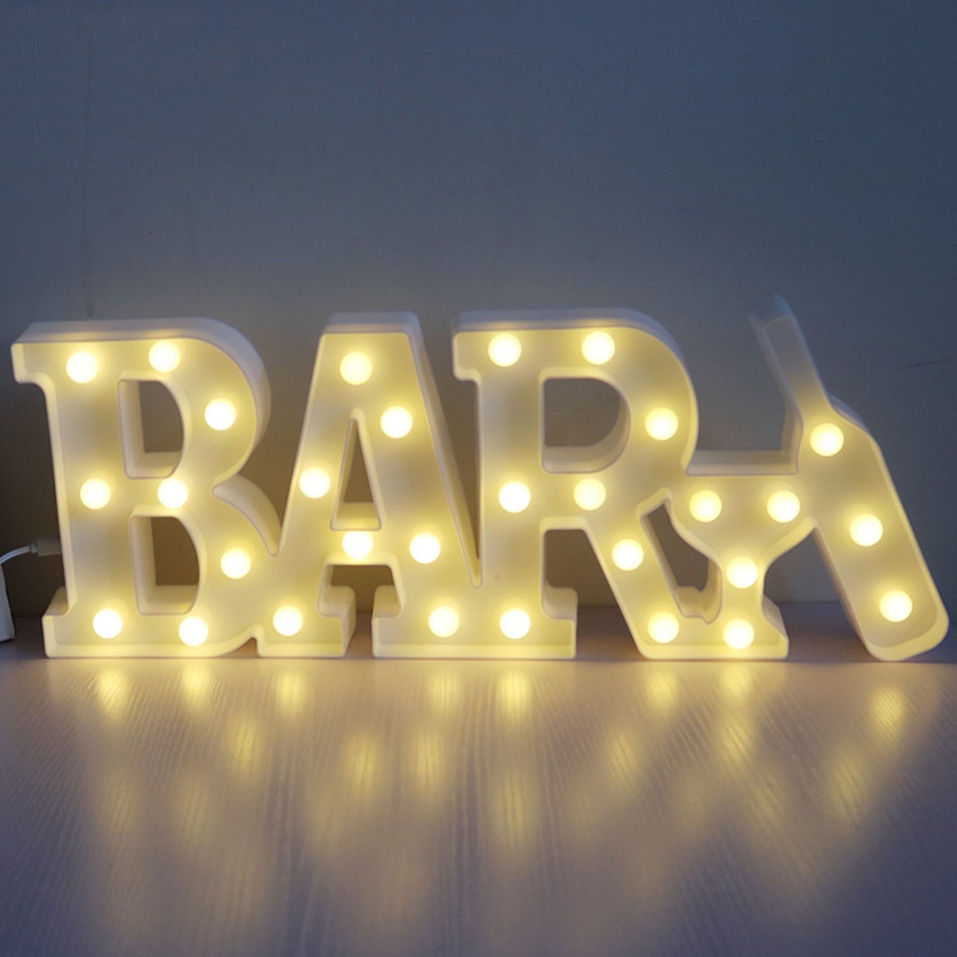 Light LED letter BAR Sign wedding Marquee decor party bulb Hollywood Vintage USB