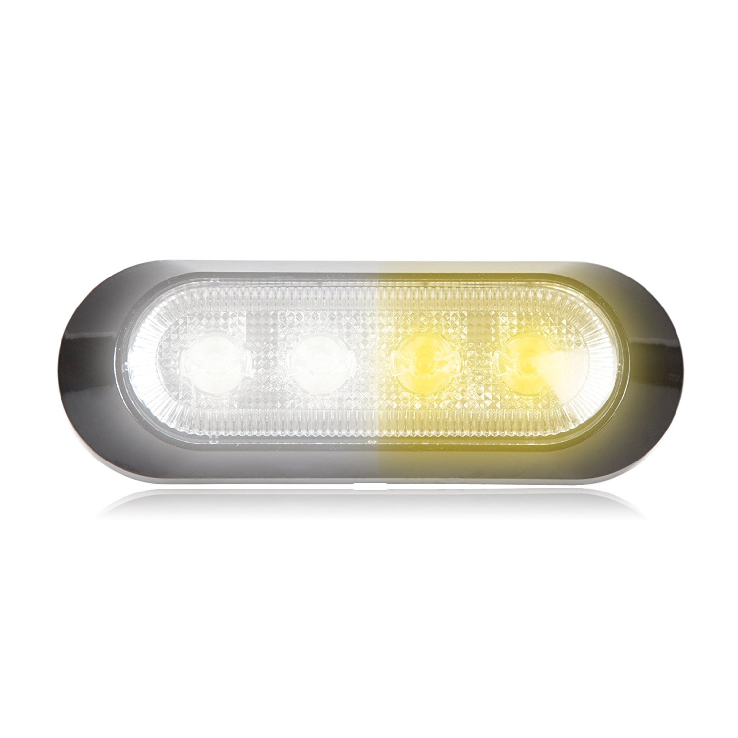 Amazon Maxxima M WYCL 4 LED White Amber Clear Ultra 0 9" Thin Profile Warning Strobe Light Automotive