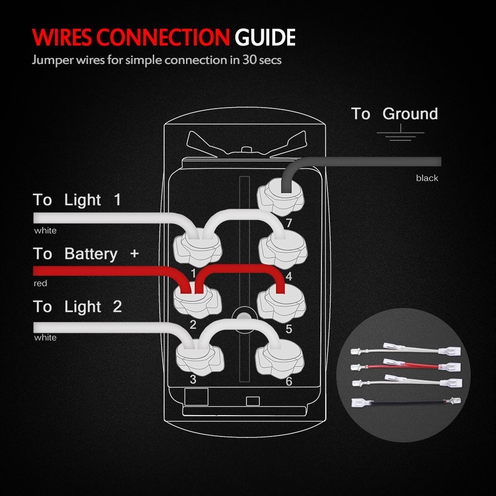 Amazon MICTUNING LS 7 Pin Momentary Laser Rocker Switch Also Wiring Diagram For A