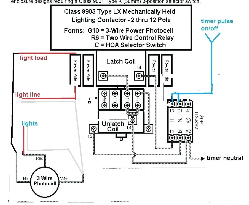 Lighting Wiring Diagram With cell Contactor