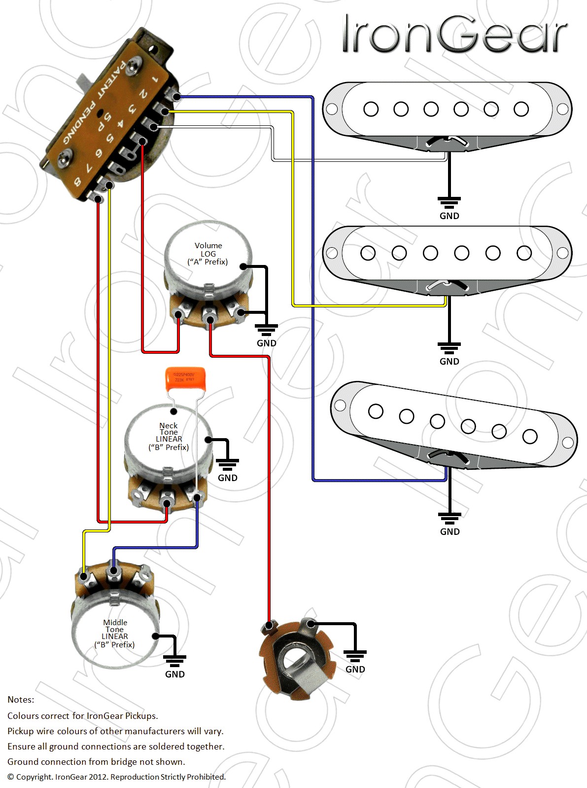 Guitar Wiring Diagram 2 Humbucker 1 Volume Tone Radiantmoons Me