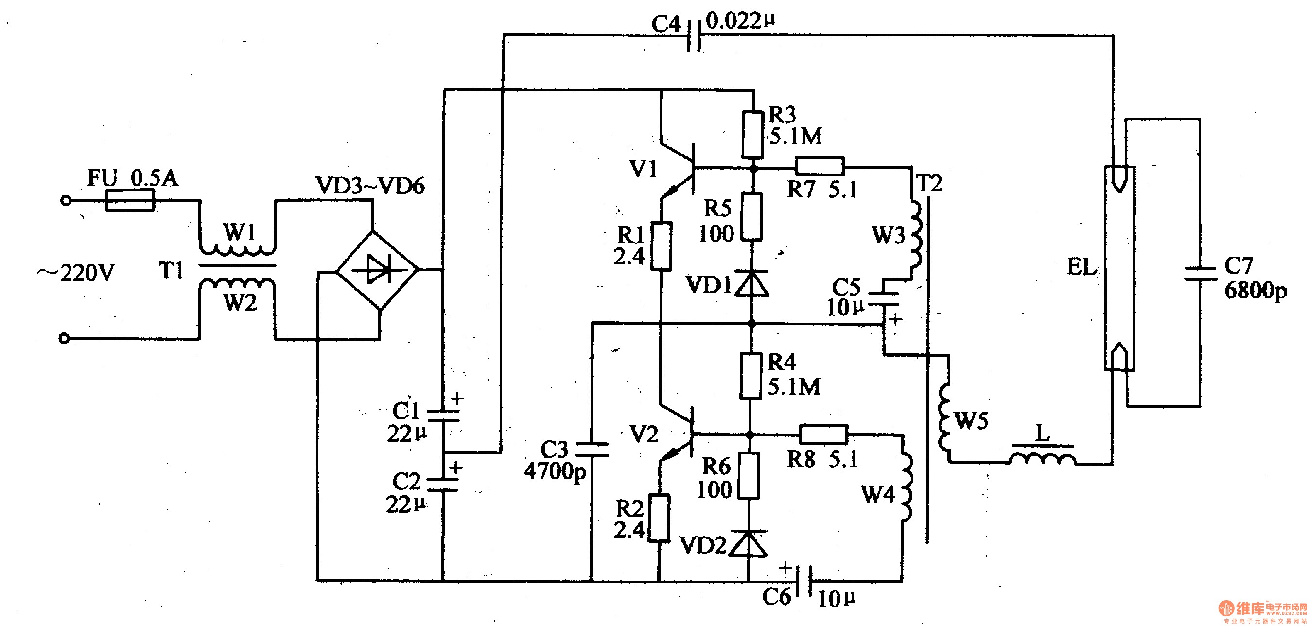 Electrical Wiring Circuit Diagram Electronic Ballast Zen Lamp