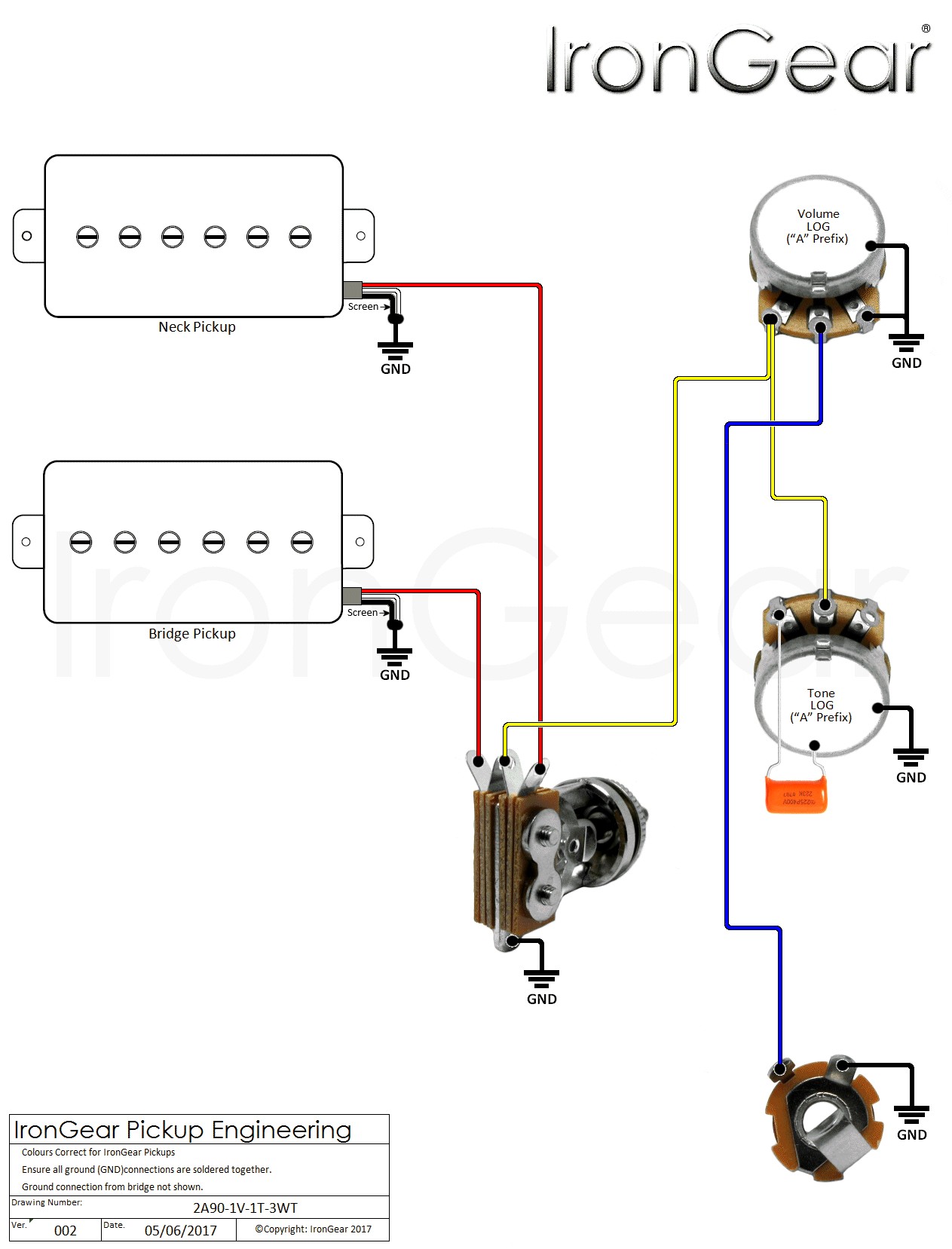 Three Humbucker Wiring Diagram Best Irongear Pickups Wiring