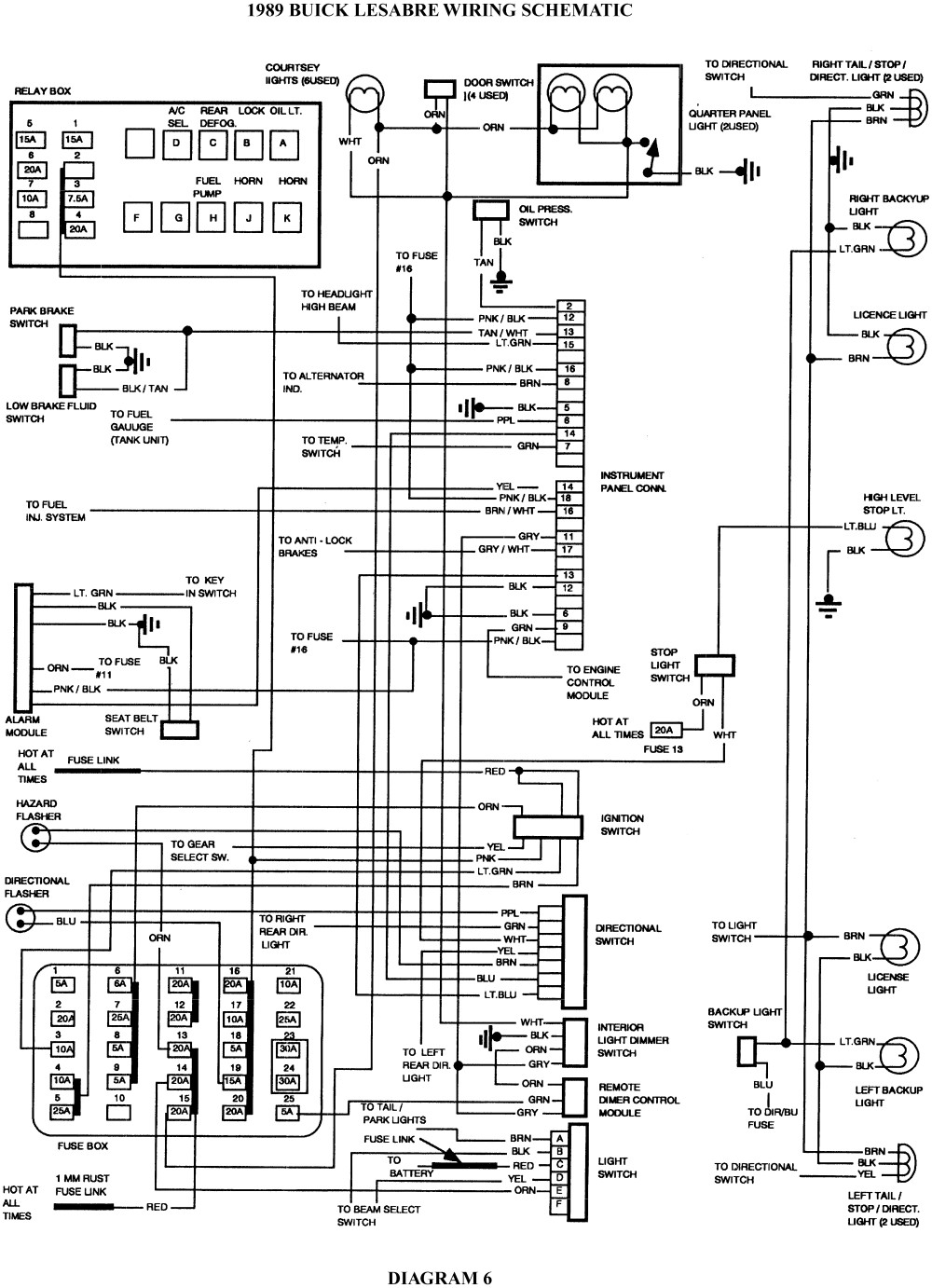 8 1989 Buick Lesabre Wiring Schematic