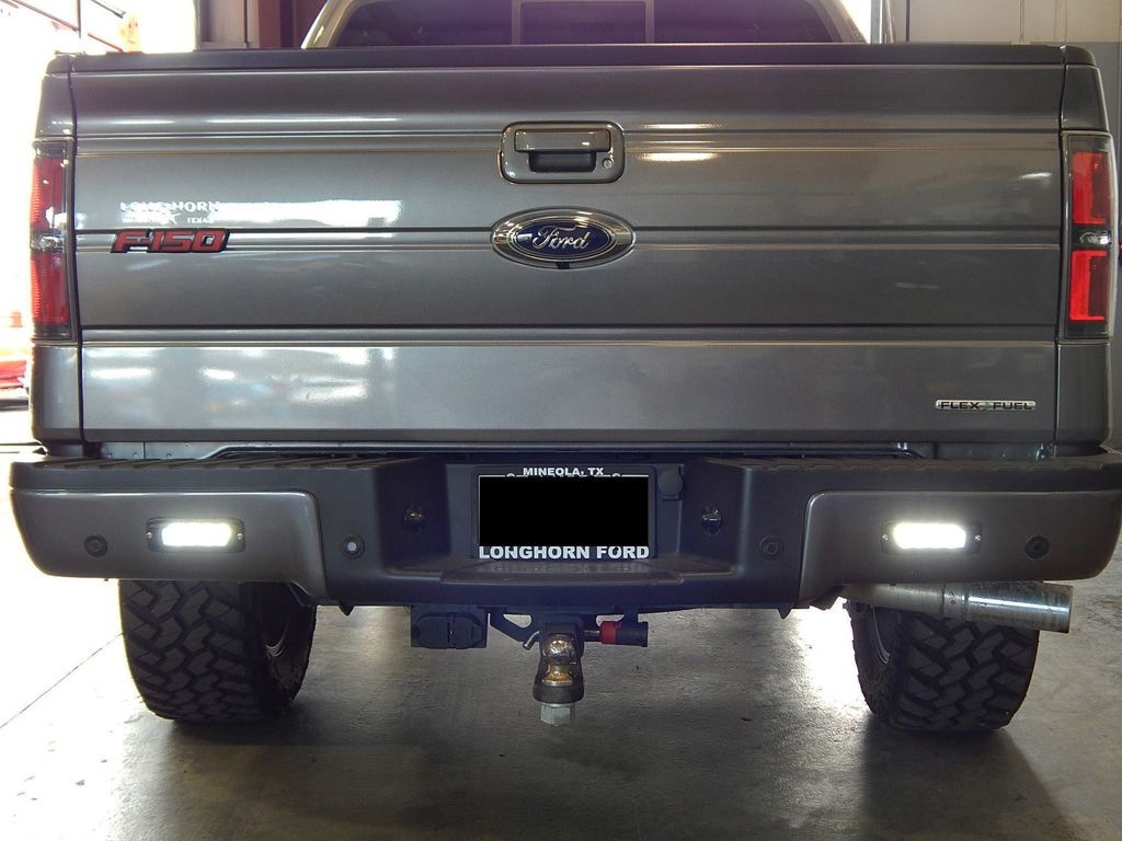 Flush mounted LED Back Up Lights on a Ford F150 These powerful LED lights will