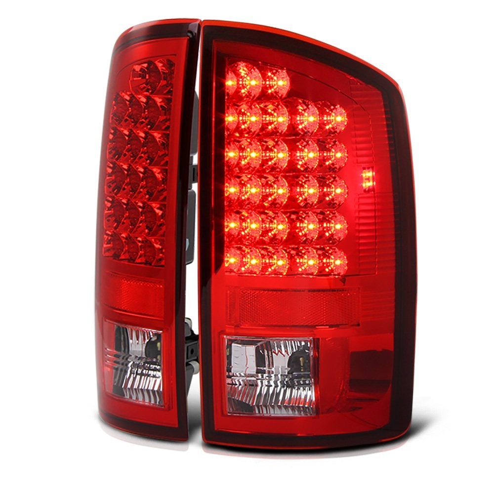 02 06 Dodge Ram Pickup Euro LED Tail Lights Red Clear ALT