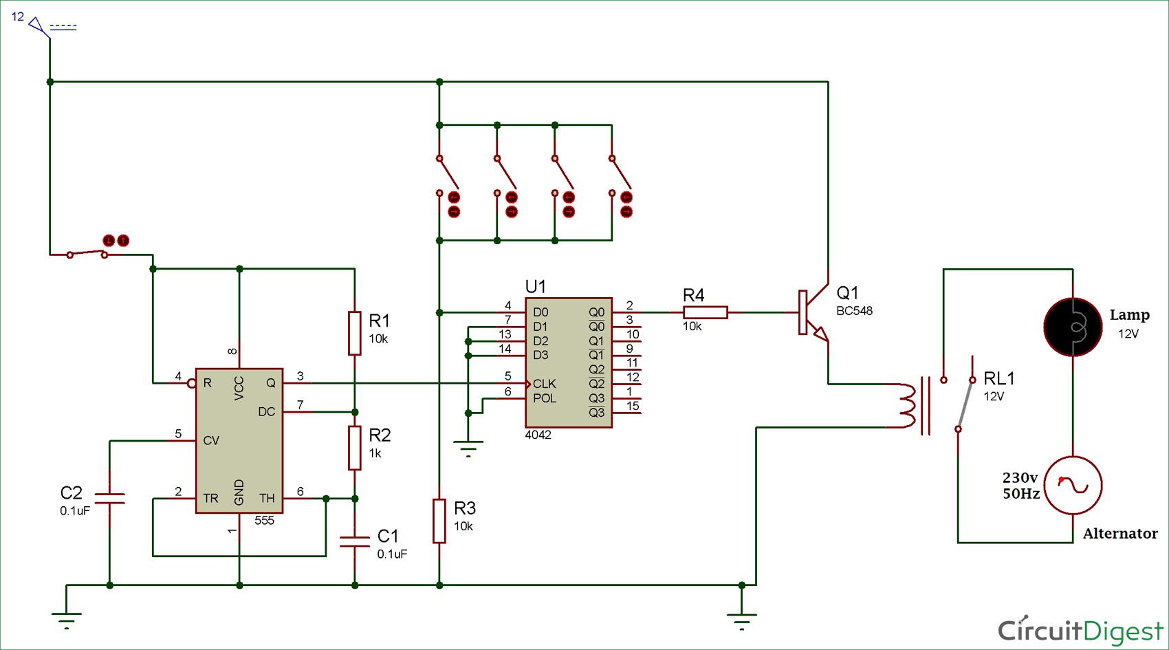 Multi Way Switch Circuit diagram