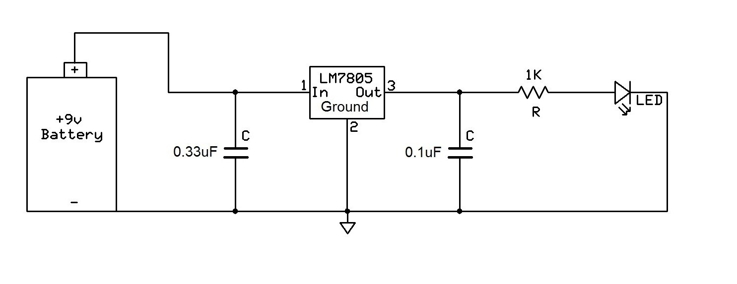 LM7805 voltage regulator circuit