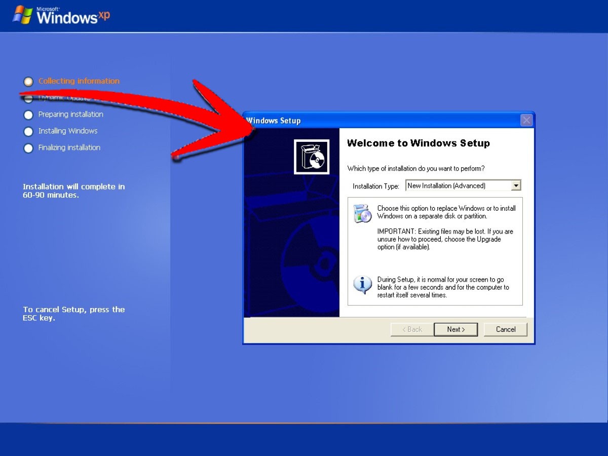 Reinstall Windows XP Step 29Bullet1