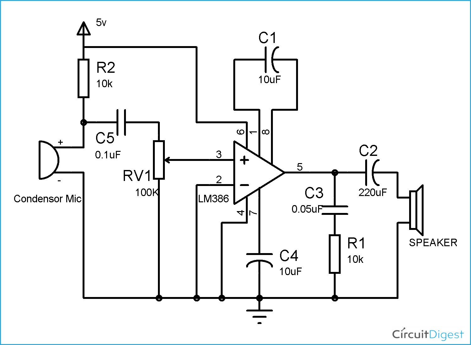 Basic Schematic Diagram Unique Lm386 Audio Amplifier Circuit Diagram