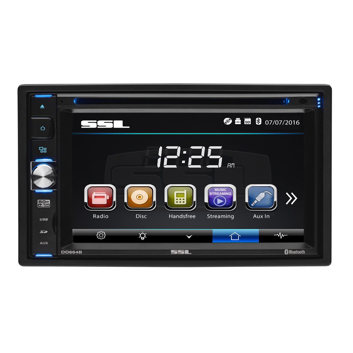Sound Storm DD664B 6 2" Double DIN In Dash Touchscreen DVD Receiver with Bluetooth Walmart
