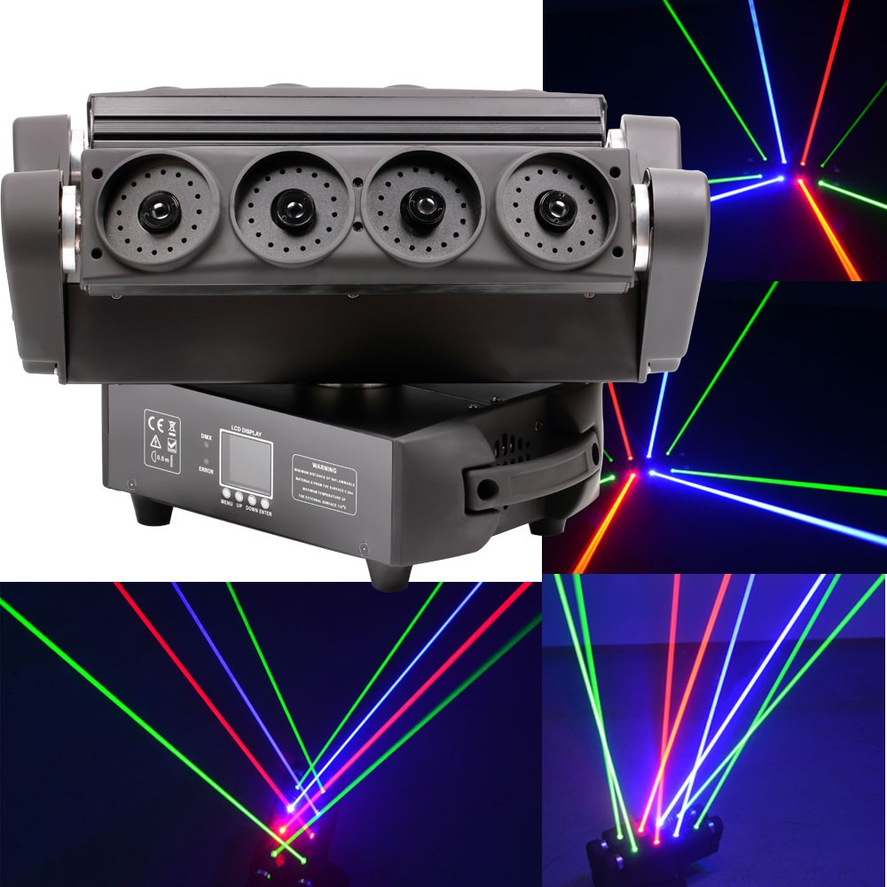 8 Lens RGB Fat Beam Moving Head Spider Laser Stage Lighting DJ Club Party Light