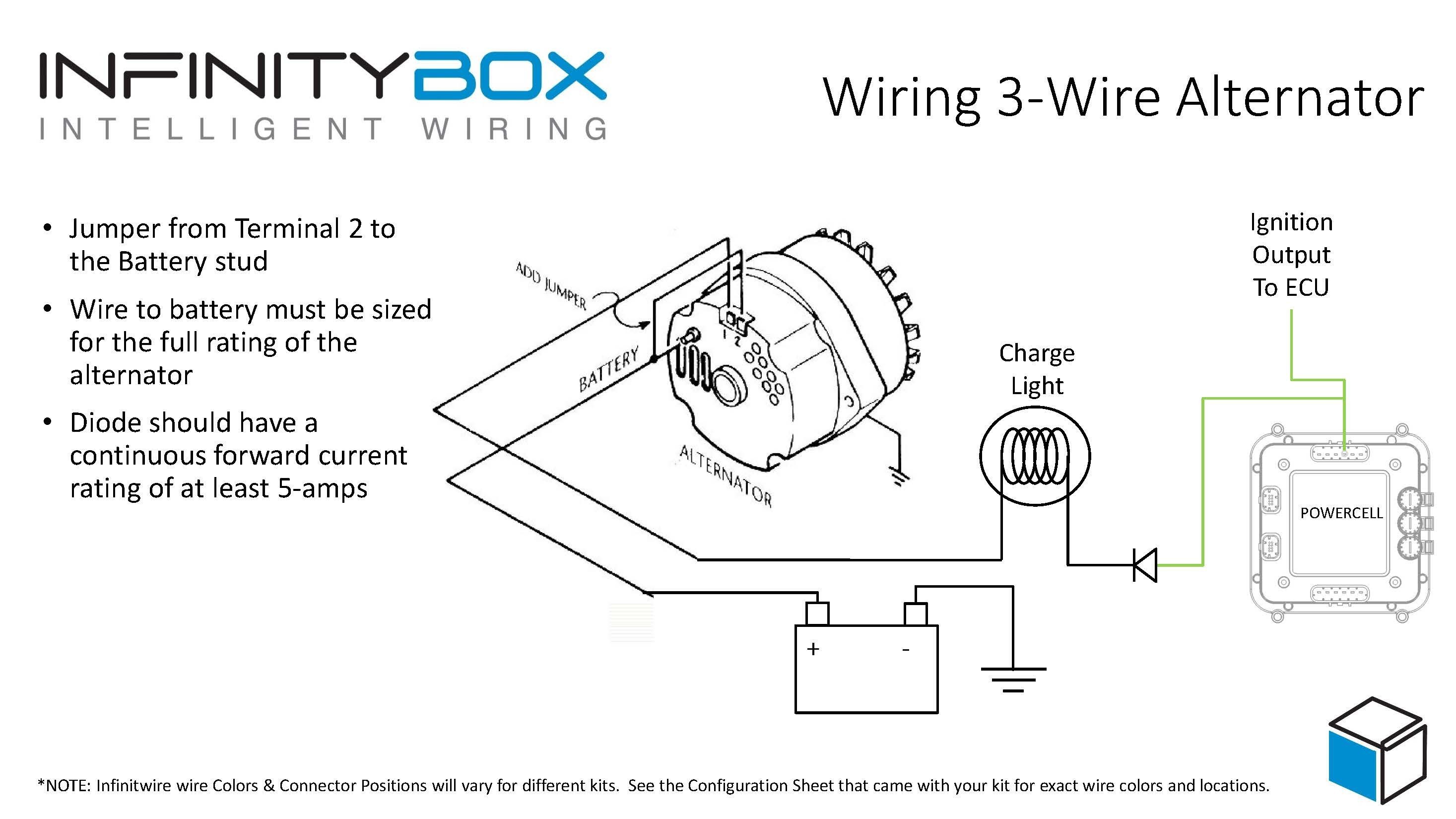 Alternator Wiring Diagram W Terminal Copy 3 Wire Alternator • Infinitybox