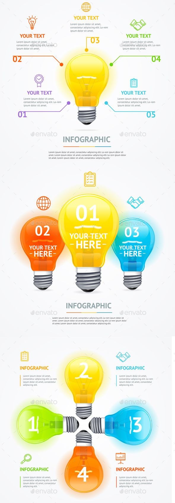 Infographic Diagram Fresh Business Infographic Electric Light Bulb Banner Card