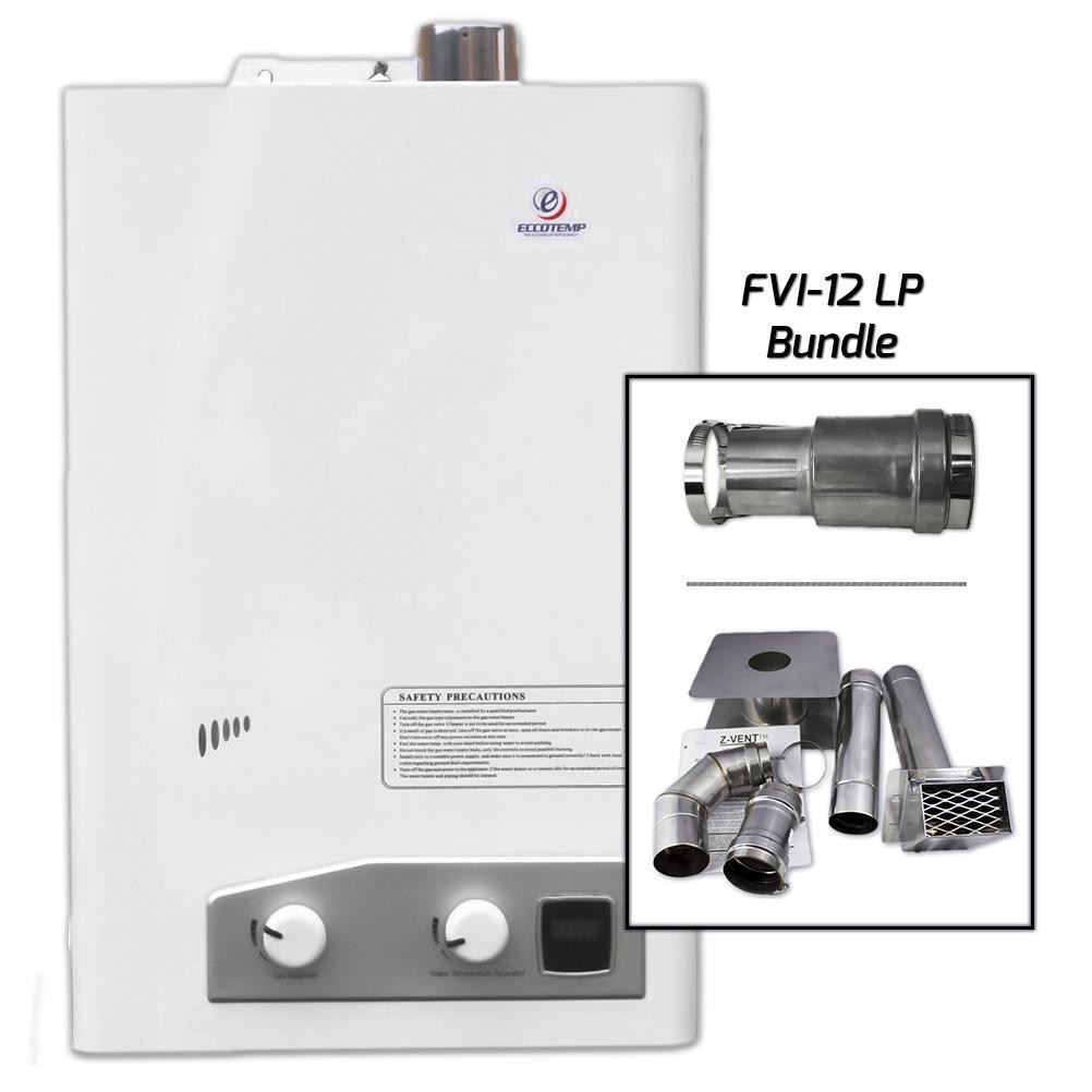 Eccotemp FVI12 LP Indoor Water Heater Horizontal Bundle