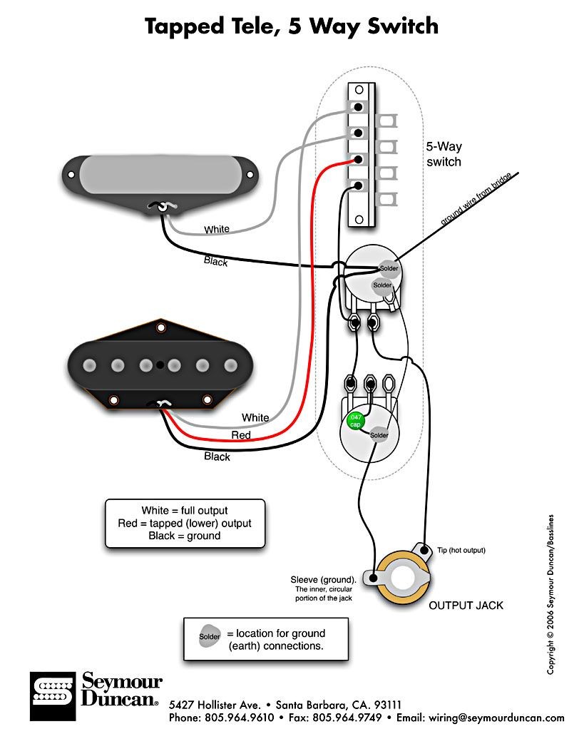 Tele Wiring Diagram tapped with a 5 way switch