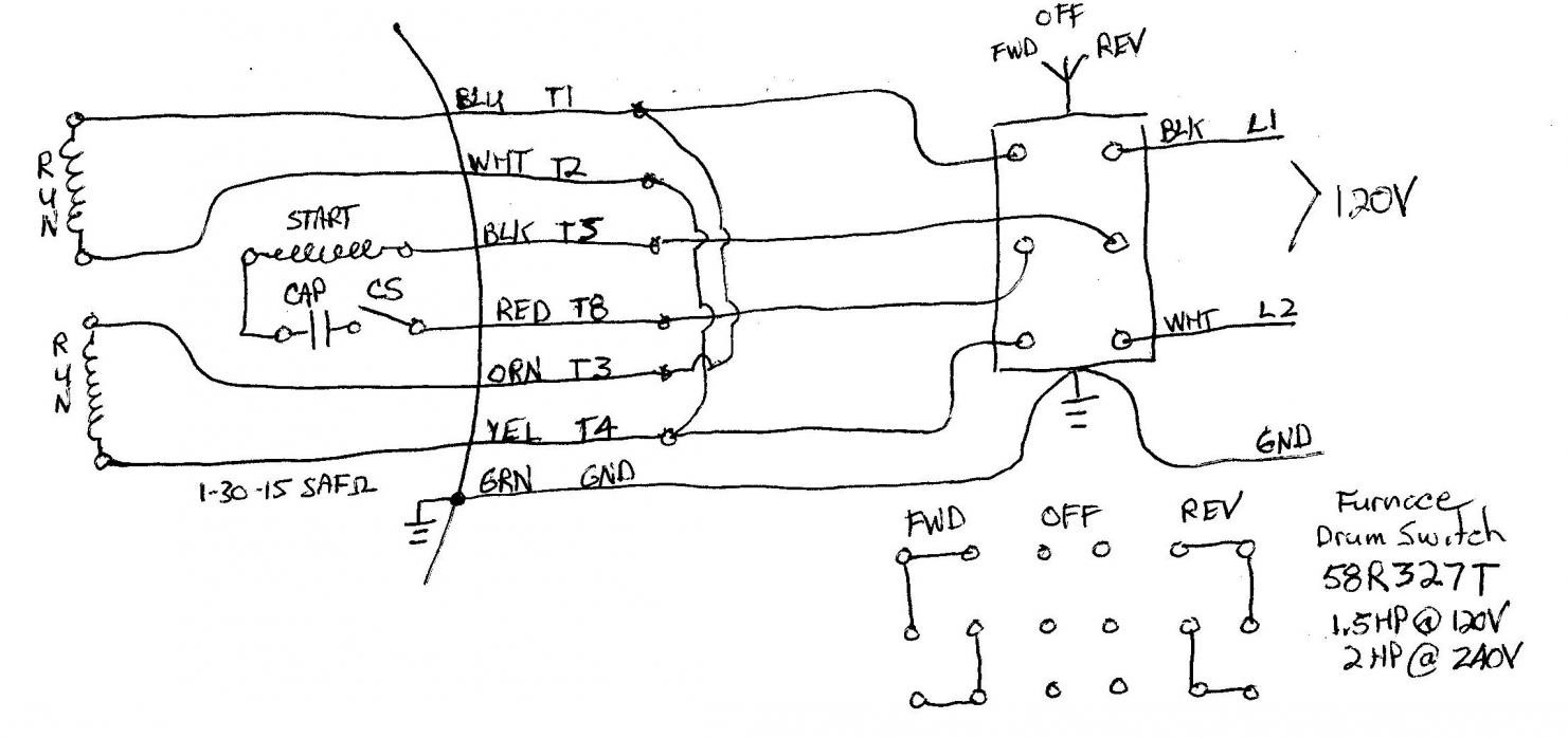Wiring Diagram Reversible Single Phase Motor With For Capacitor Forward And Reverse