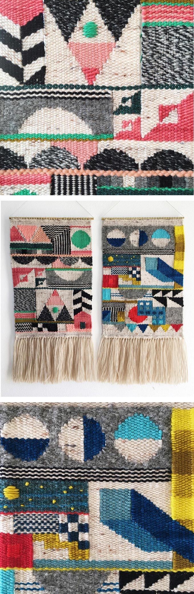 Genevieve Griffiths weaves abstract wall hangings inspired by architectural structures
