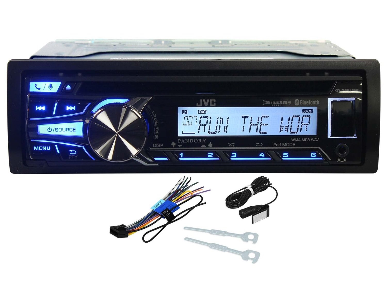 Get Quotations · JVC KDR 85MBS Single Din In Dash Marine Boat Yacht Bluetooth CD MP3 SiriusXM Ready