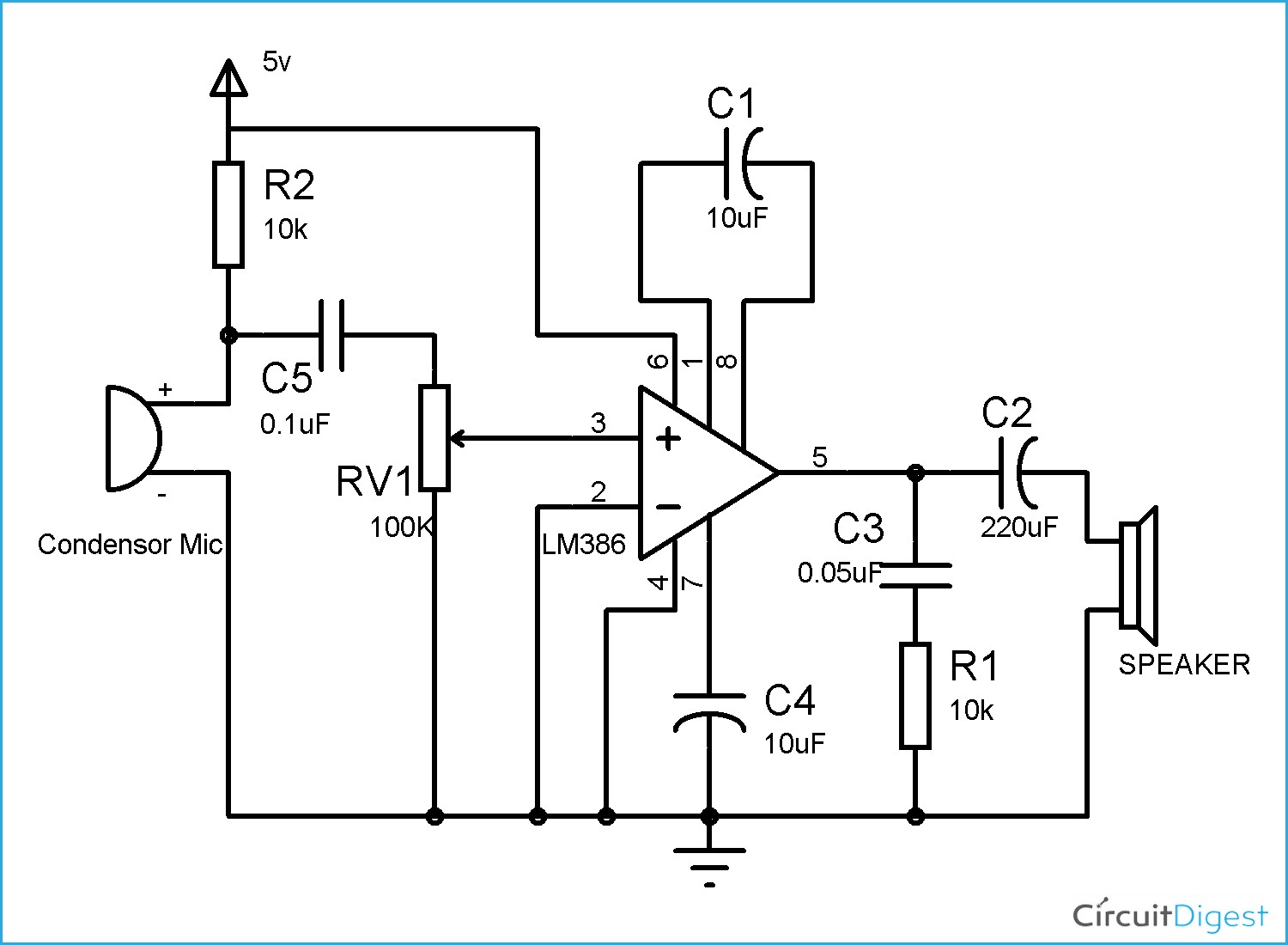 BC547 based led music light circuit diagram Electronics Pinterest