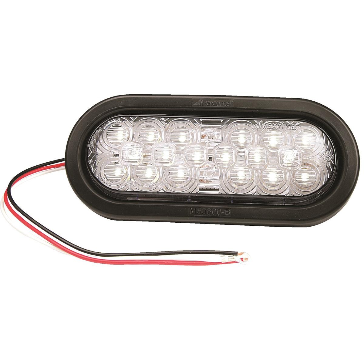 MAXXIMA Oval LED Back Up Light with Rubber Grommet and Pigtail White LEDs