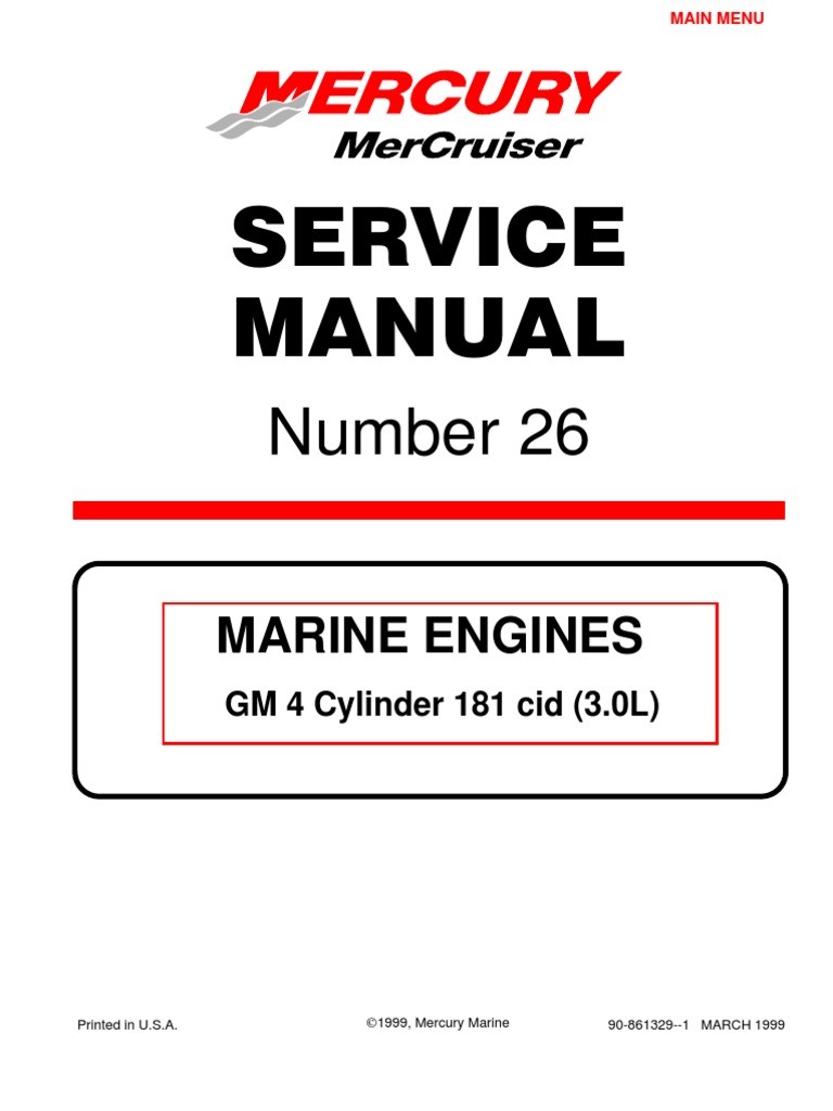 Mercruiser 4 Cyl 3 0 Service Manual Gasoline