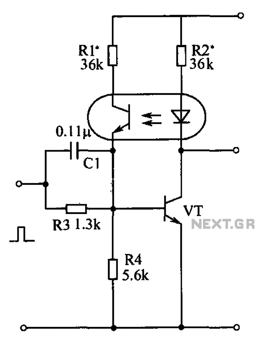 Optocouplers and transistors of the bistable circuit diagram