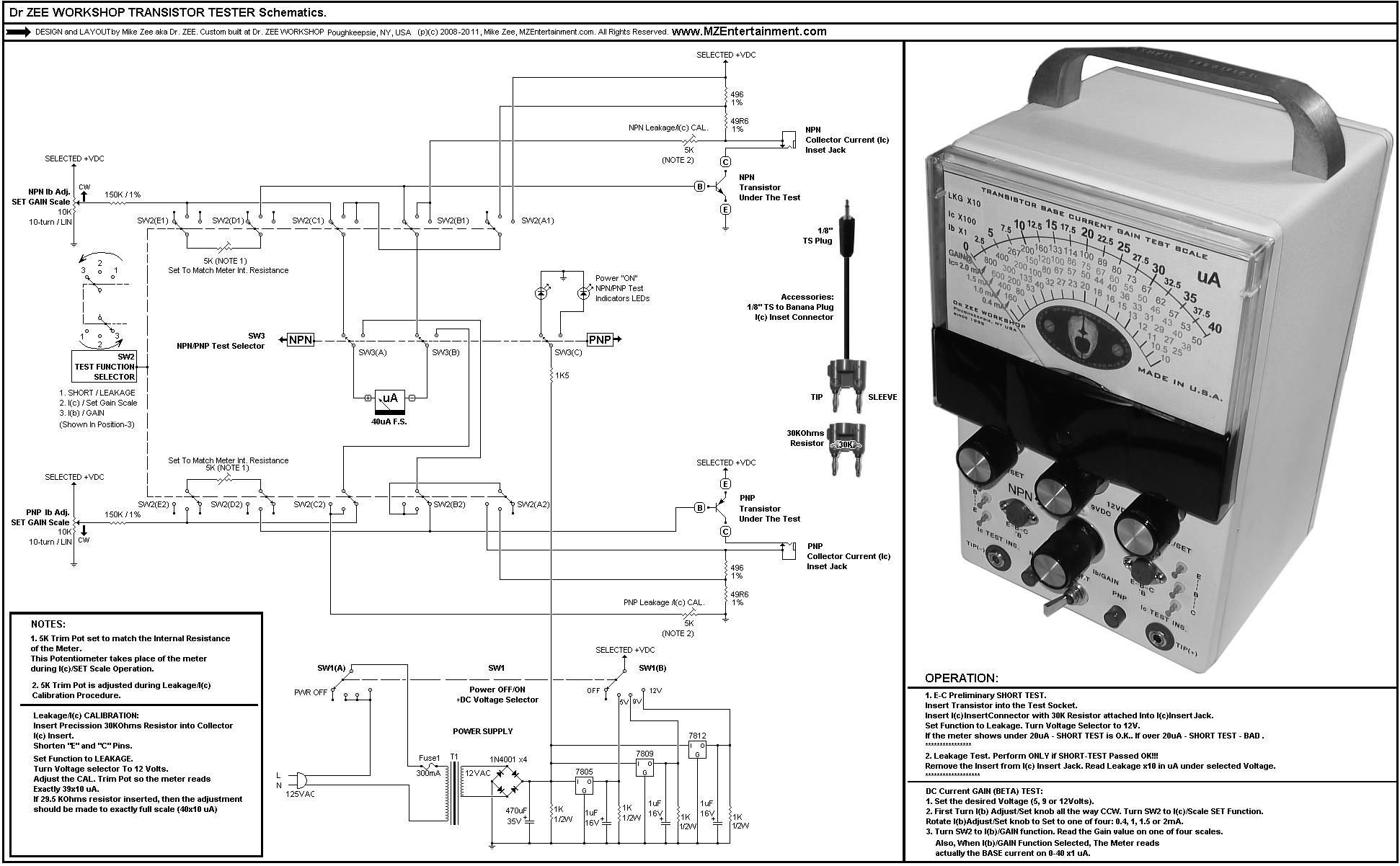 AC Dual 100VDC 500mA Regulated Adjustible Power Supply [SCHEMATICS] · POWERSTAT Type 21 VARIAC [CIRCUIT and WIRING DIAGRAM]