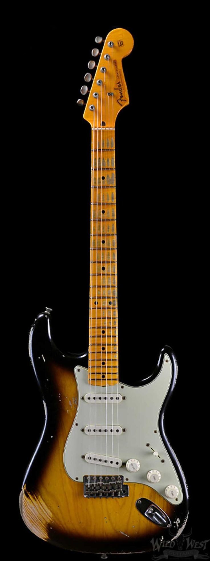 Fender 1956 Stratocaster AA Flame Two Tone Tobacco Burst Wild West Guitars