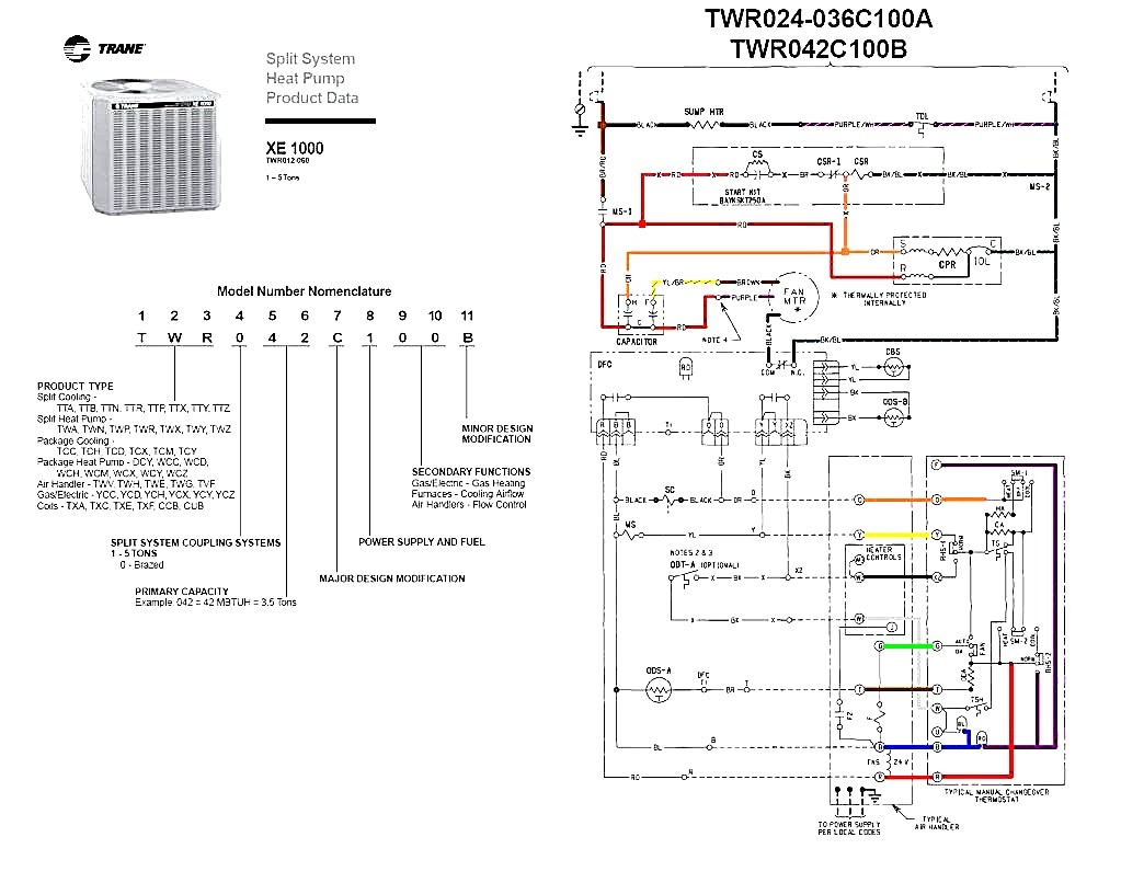 Heat Pump Wiring Diagram Marvelous Reference Trane And pressor
