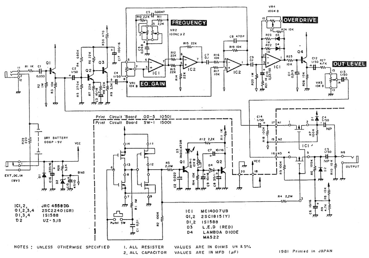 Circuit Board Diagram New topopiccione Electronics Inc Pearl Od 5 Overdrive