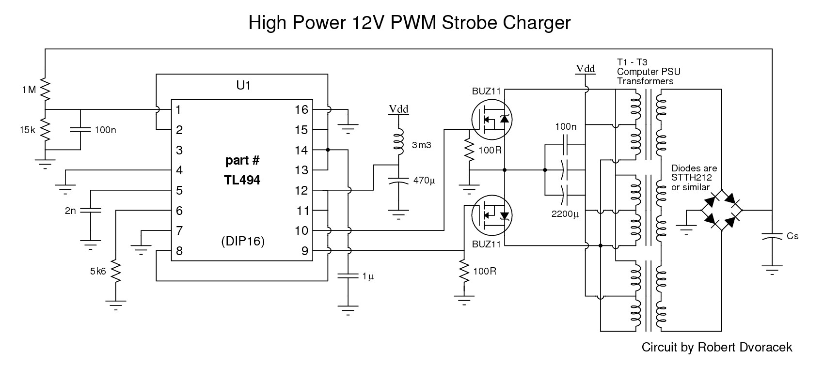 High Power PWM Strobe Charger