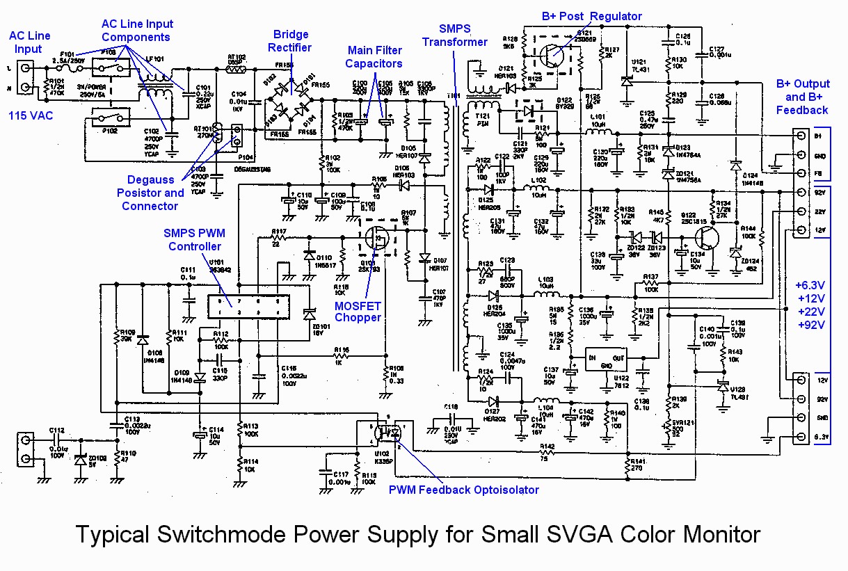 Various Schematics And Diagrams Dc Power Supply Circuit Without Transformer Mon1ps Full Size