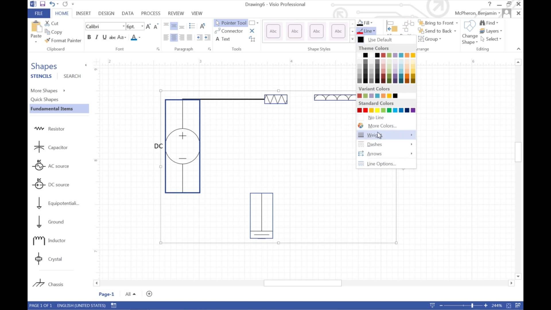 Making a Circuit in Visio
