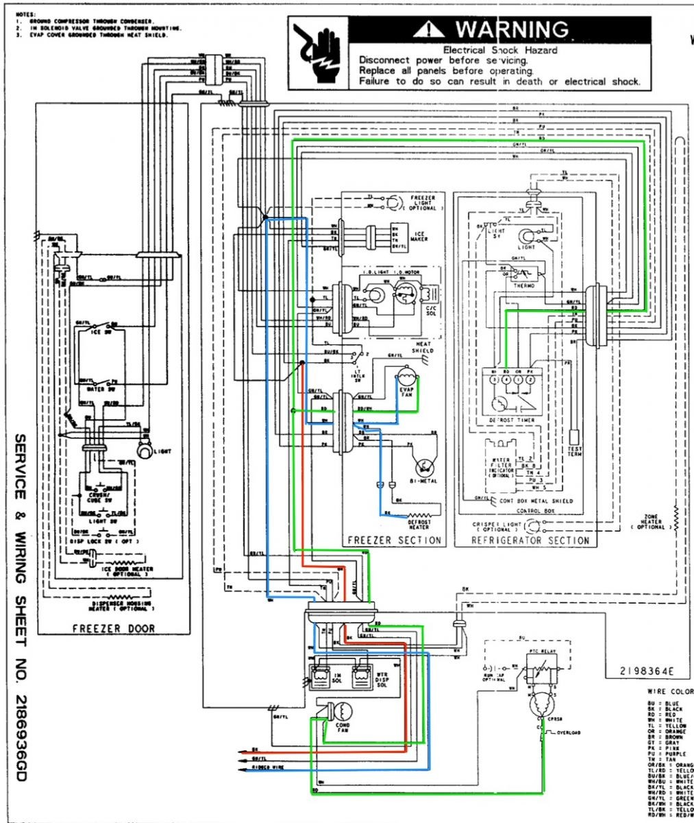 Whirlpool ED25RFXFW01 Refrigerator Wiring Diagram At